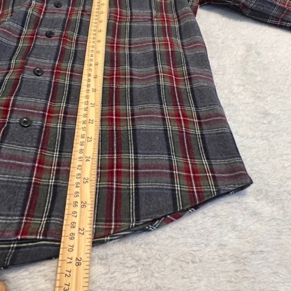 L.L. Bean Mens Grey Stewart Scotch Plaid Flannel Slightly Fittd LS Shirt Sz SM R - Picture 9 of 10